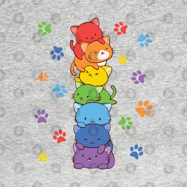 Funny LGBT Cat Stack Rainbow Gay Pride Gift For men Women by tearbytea